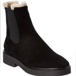 Stuart Weitzman Alpine Cozy Suede & Shealing Chelsea Boot